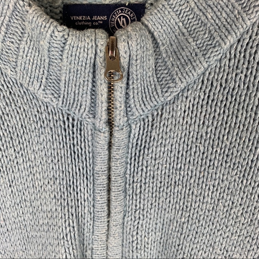 Venezia Jeans light Blue Full Zip Sweater Sz 26/28 - Picture 5 of 9